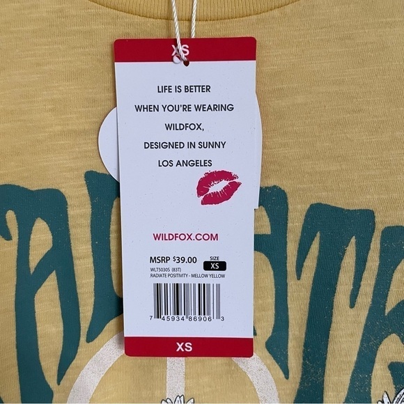 π Wildfox | Radiate Positivity floral Peace sign graphic tee NWT - Picture 8 of 11